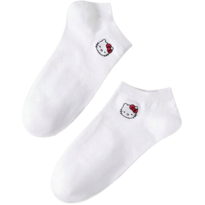جوراب طرح هلوکیتی سفید