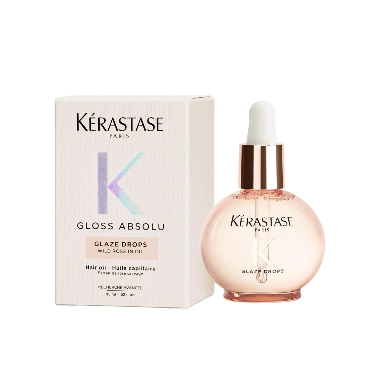 KerastaseGlossabsoluGlazeWildRoseHairoil45ml2 روغن درخشان کننده قطره ای مو کراستاس - Image 1