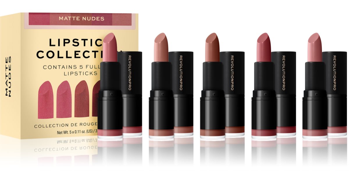 lipstick-collection___221101 پک 5 عددی رژلب مات رولوشن رنگ matte nudes - Image 1